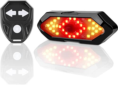 Luce Posteriore Bici, Frecce monopattino elettrico con effetto sonore, Telecomando Wireless, Impermeabile batteria Ricaricabile, Facile a installare Sii visibile e mostra la tua direzione