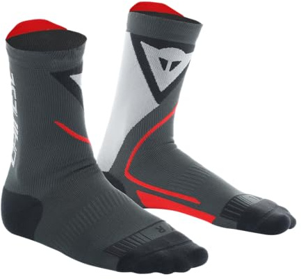 Dainese Thermo Mid Socks, Calze Medie Termiche Moto, per Uomo e Donna, Nero/Rosso, 4244