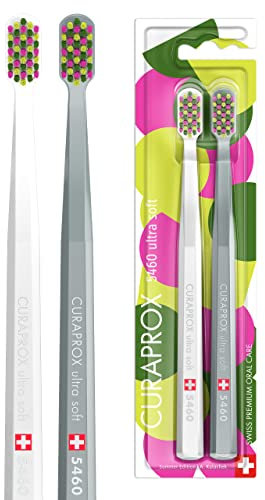 Curaprox CS 5460 Handzahnbürste ultra soft, Special Edition: Summer 2023, 2 Stück, weiche Zahnbürste