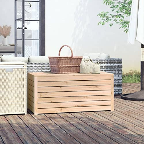 Yolola Boîte de rangement en bois de pin massif - 101 x 50,5 x 46,5 cm