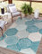 Rikmani In- und Outdoor Teppich für Balkon, Terrasse und Garten sowie Wohnzimmer, Esszimmer, Schlafzimmer, robust und pflegeleicht, MOSAIK, Blau 160x230cm
