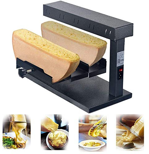 BAOSHIDAER Commercial Cheese Melter, Electric Raclette Cheese Grill Melter with Double Heating Area, Rapid Heating Raclette Grill Tradicional Raclette Melting Machine Cheese Heater
