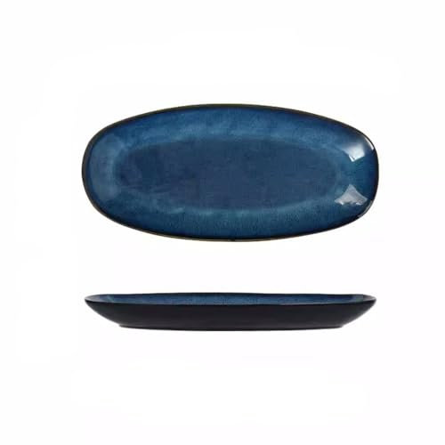 Middagstallrikar Keramisk Oval Fisktallrik Japansk Sushitallrik Hushållsångad Fisktallrik Bestick Ugnsvarvad Middagstallrik Kreativ Stor Fisktallrik Serveringstallrik(S)