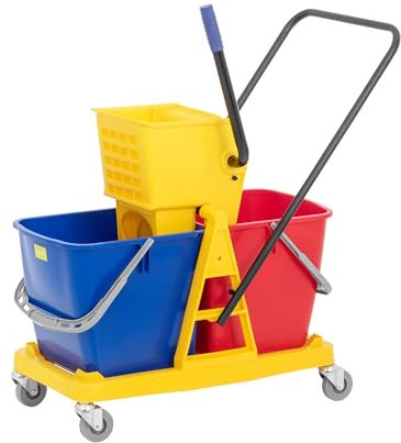 ulsonix Secchio lavapavimenti con strizzatore 2 secchi 60 l Carrello per pulizie carrello per le pulizie con strizzatore Carrello lavapavimenti con strizzatore Carrello pulizie professionale