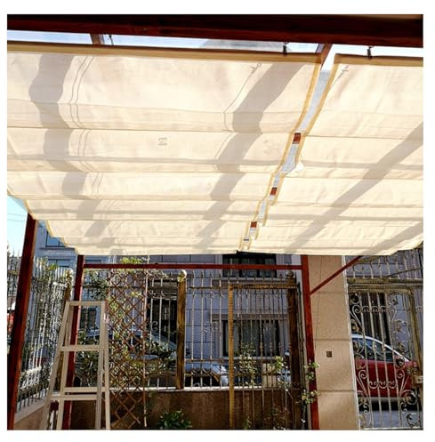 Generisch U-förmiger Wellensonnenschutz, wasserdurchlässige HDPE-Sonnenschutzmarkise, verschiebbare Drahtwellenmarkise, einziehbare U-förmige Wellensonnensegelmarkise (B1 x L3 m/B3,28 x L9,8