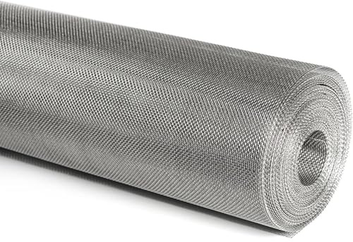 Rete Metallica Intrecciata in Acciaio Inox, Griglia Metallica 14 Maglie, Pannello a Fori da 1,5 mm, Lamiera Antistrappo, Rete per Controllo dei Roditori, Protezione Giardino