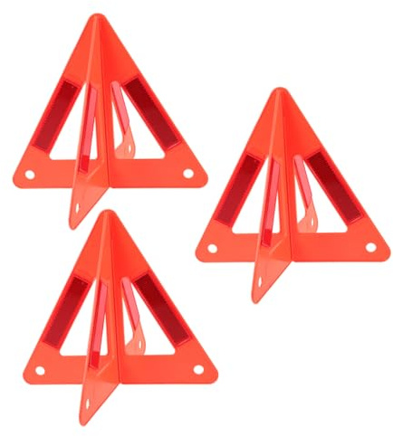 LOORGVEL 3pezzi Triangolo Di Avvertimento Per Auto Pieghevole Catarifrangente Stradale Kit Di Sicurezza Per Veicoli Triangolo Di Emergenza Riflettente