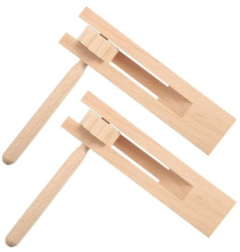 YUVKIN 2 Pezzi Raganella in Legno, Strumento Musicale Rotante, Rumoroso per Bambini, per Giochi, Feste, Eventi e Manifestazioni Sportive