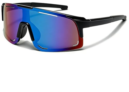 LOJUDI Kids Sports Sunglasses Boys Girls - UV Protection Wrap Around Mirrored Sun Glasses for Childrens Cycling Running Cricket - Green Mirrored