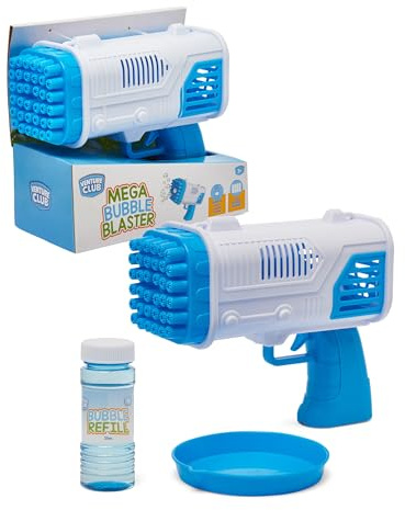 Venture Club Mega Bubble Blaster for Kids, Aged 3+ | Trigger Action Bubble Machine, Bubbles for Toddlers, Garden Toys & Games for Outdoor Play, Easy Setup, Blue