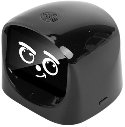 Brrnoo Robot Intelligente per Auto con Intelligenza Artificiale, Animale Domestico Elettronico, Chat Wi-Fi, Espressione Emotiva, Monitoraggio delle Condizioni in Tempo Reale (BLACK)
