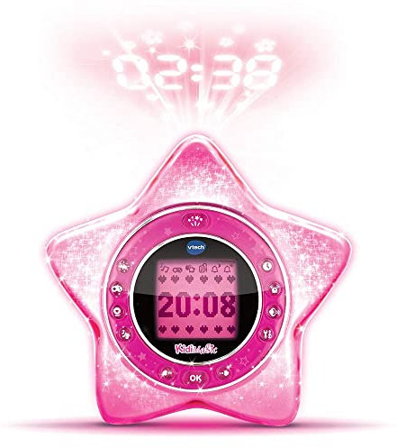 VTech - KidiMagic StarLight Rose — Interaktiver Kinderwecker, Radiowecker mit Lautsprecher und animierter Deckenprojektion — 6/12 Jahre — FR-Version