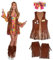 Morph Hippie Damen Kleid Kostüm Zeitreise Schlagermove Outfit 70Er Mottoparty Schlager In Größen Erhältlich, L