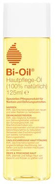 Bi-Oil Hautpflege Öl 100% natürlich | Schwangerschaftsöl mit 100 % natürlichen Inhaltsstoffen | Körperöl während und nach der Schwangerschaft | Vegan | 125 ml