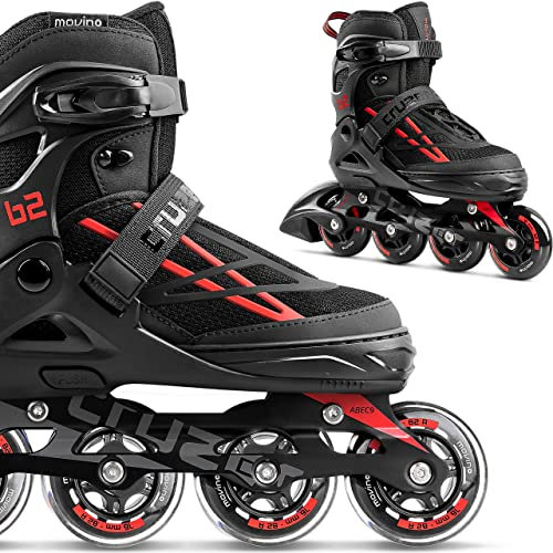 Movino Inline Skates | Cruzer B2 | Verstellbare Rollschuhe | Damen Mädchen Jungen Inliner | Inliner für Erwachsene | Inline Skates mit großen Rädern 76 mm | Inliner