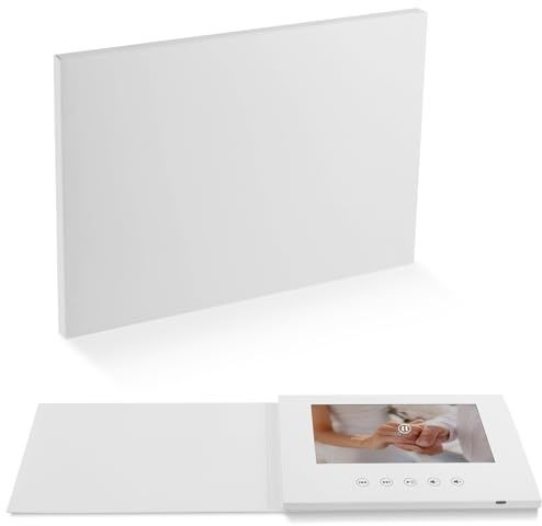 7-Inch Personalized Video Greeting Card – A5 Custom Video Book with HD IPS Screen, 4GB Memory, Rechargeable Battery – DIY Keepsake for Weddings, Anniversaries, Retirements, Birthdays, Business Events