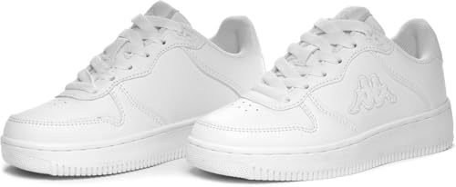 Kappa Mixte-Enfant Logo Maserta Kid Chaussure de Gymnastique, White, 35 EU