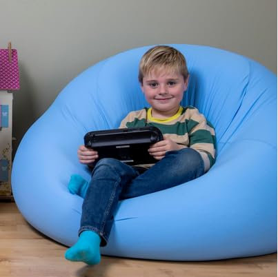 Elephant Living - Kindersitzsack Mellow - Premium Indoor Sitzsack für Kinder - Das große Marshmallow fürs Kinderzimmer zum Toben, Spielen oder Sitzen - Weiches, waschbares Außenmaterial (Türkis)