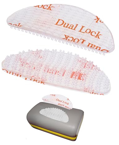 Supporto trasparente in nastro con gancio, 1 coppia, compatibile con il Telepass, 49 x 18 mm, cuscinetto biadesivo, supporto per contatore di pedaggio, supporto per disco orario parabrezza