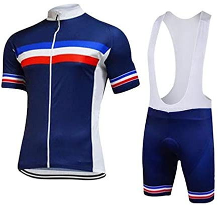KAISUN Vêtements Cyclisme Pro Homme Été Tenue Cycliste Manche Courte et Cuissard À Bretelle avec 9D Coussin Gel, Equipe Pro Respirant Jerseys VTT (Color : TYP-3, Size : Large)