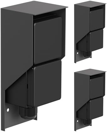 ledscom.de 3 pièces Prise de courant en saillie PIWI pour l'extérieur, IP44, 2x, anthracite, verticale