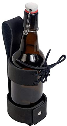 Custodia per bottiglia d'acqua vintage medievale regolabile in pelle PU fondina per bottiglia di birra Steampunk portabicchieri per vino e acqua borsa per barattoli per accessori per costumi di H