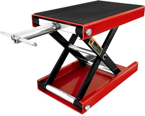 EVGTTI Motorradheber Motorradhebebühne höhenverstellbarer 95-350mm Hebescheren-Mittelständer mit Kapazität von 500kg/1100 lbs Fahrradreparatur-Scherenheber für die Motorradwartung