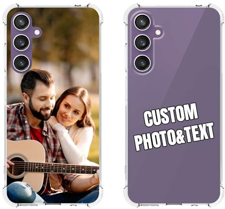 Coque Personnalisable pour Samsung Galaxy S23 FE 5G PersonnaliséE Photo Texte Logo Anti-Jaunissement Clair 4 Coins en TPU RenforcéS Transparent éTui De Protection Anti-Rayures Bumper Housse