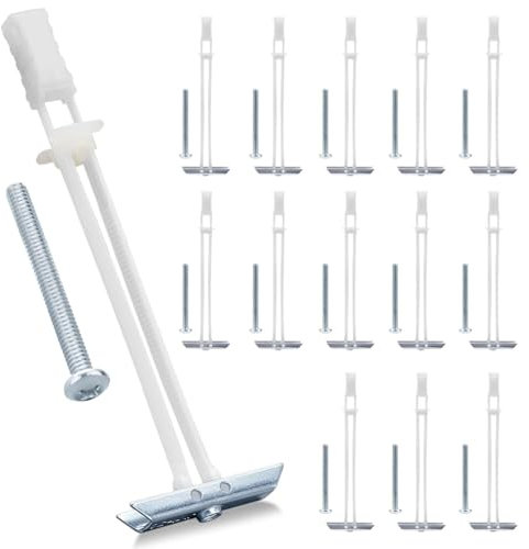 Mauedest Ancrage pour plaque de plâtre avec boulon pour dispositifs de fixation de 1/4 pouce - 20 pouce, kit d'ancrage pour charges lourdes pour TV, 14 pièces