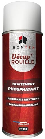Anti-Rouille Phosphatant 400ml - IRONTEK | IT130 | Aérosol Stop-Rouille Action Rapide | Convertisseur Rouille Métal | Séchage Rapide 2-3min | Recouvrable Peinture | Intérieur et Extérieur