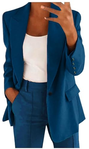 Completo Tailleur da Donna, 2 Pezzi, Slim Fit, Giacca a Bottone Unico, con Gonna O Pantalone, da Ufficio Completo da Donna con Giacca e Cardigan con Risvolto e Bottoni alla Moda