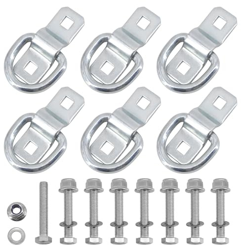 Ancoraggi per rimorchi, camion, barche, furgoni, camper, ATV, SUV e moto, con staffa di montaggio, 6 pezzi
