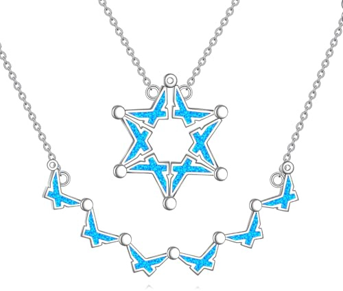 DAYLINLOVE Davidstjärna halsband 925 sterling silver fjäril vikbar hexagram berlock halsband stjärna of David smycken för kvinnor