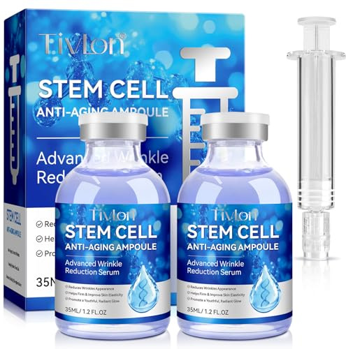 Sérum de células madre para cara y cuerpo, 2 paquetes de suero de microneedling, ampolla antiedad para reducir las arrugas y reafirmar la piel, esencia facial hidratante para aplicación