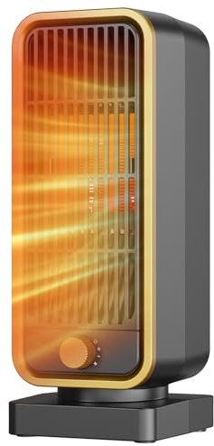 Fitabok Electric Heater - 900W Portable Fan Heater, PTC Ceramic Heaters with 3 Modes, Low Noise Small Space heater with Overheat and Tip-over Protection, for Home Bedroom Office, Winter Gift