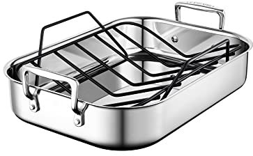 Le Creuset Stainless Steel Roasting Pan with Nonstick Rack, 14 x 10