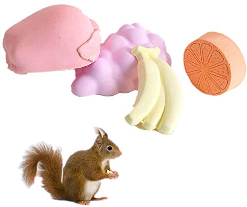 Tfwadmx Lava Block Chew Toys Teeth Grinding Pet Lava Block Calcium Stone for Chinchilla Hamster Mouse Squirrels and Small pet 4 Pack