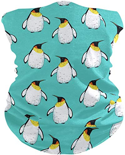 visesunny Seamless Bandana Neck Gaiter Penguin Animal Headband Headwear Sports Tube UV Scarf for Workout Yoga Running Hiking Riding