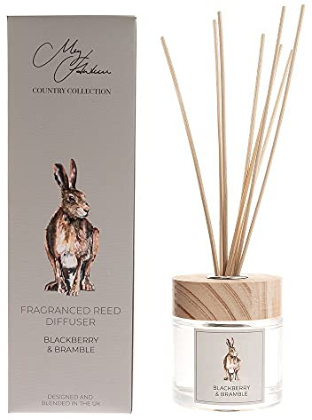 Meg Hawkins Hare Design BlackBerry & Bramble Scented Oil Diffuser Gift Set with Sticks 150ml