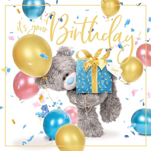 Me To You Bear It's Your Birthday 3D Card, Mixed,Size:6x6,ALV93047
