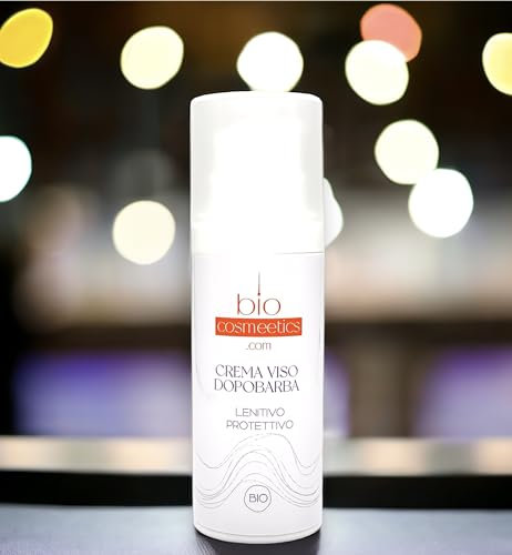 Crema Dopo Barba Uomo Anti Irritazione Naturale Bio - Idratante, Lenitiva, per Pelli Sensibili - con Aloe Vera, Olio di Argan e Olio di Oliva - Vegano - 50 Ml - Made In Italy