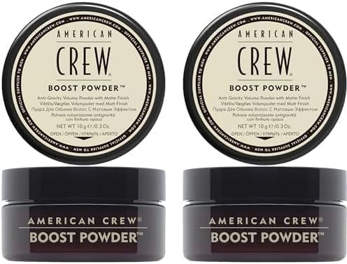 American Crew - Boost Powder - Poudre Coiffante Homme Volumisante - Produit Coiffant Finition Mate - Tous Types de Cheveux - Produit Cheveux Formule Professionnelle - 10g (Lot de 2)
