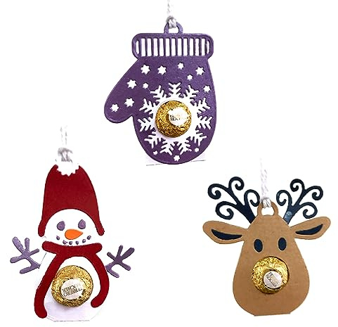 3 stycken julstenciler hängen presentbox prägling mallar låda stansformar för gör-det-själv scrapbooking hantverk dekoration för julgran presenter