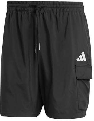 adidas Hombre Essentials Small Logo Cargo Chelsea Short Shorts, Black/White, XL