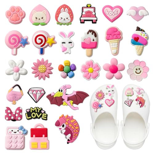 TAIHOBO 26 Stück Schuh Charms für Crocs Kinder, DIY Schuhanstecker für Clogs, PVC Schuhanhänger für Crocs Sandalen Kinder, für Crocs Anstecker Dekoration, für Jungen Mädchen Teenager