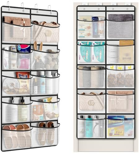 GOMETY 2 Stück Hängeregal, Hängeaufbewahrung Organizer mit 10 Netztaschen und Haken zum Aufhängen, Hängeaufbewahrung Schrank Aufbewahrung Hängend Organizer für hinter Türen, Wänden