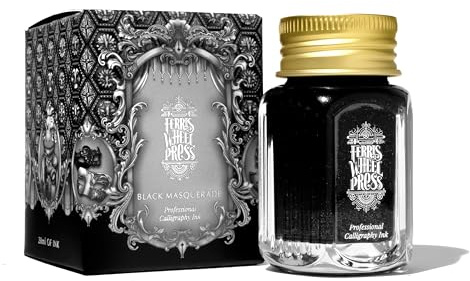 Ferris Wheel Press Calligraphy Ink, Black with Silver Shimmer, 28ml