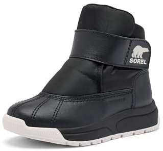 Sorel Boy's Unisex Kids Toddler Whitney III Strap MID WP Fashion Boot, Black, Sea Salt, 3 UK Child
