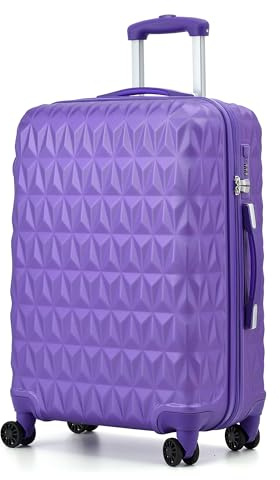 RMW Suitcase Large Hard Shell | Trolley Suitcases | 3 Digit Combination Lock| 4 Dual Spinner Wheels | Lightweight | Hold Check in Luggage | Aluminum Telescopic Handle (Purple, Large 28)