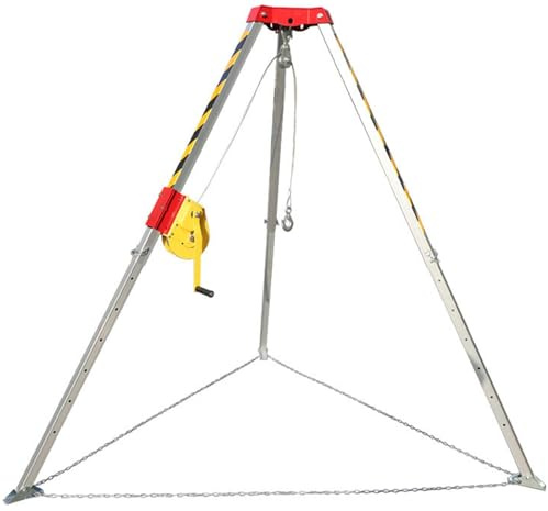 Marco de rescate compacto, juego de protección contra caídas resistente con cabrestante autobloqueante, capacidad de 1179 kg, cable de 30 m, perfecto para operaciones de eje y túnel